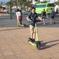 Fred tries a scooter for the first time, Five Days in Lanzarote, Canary Islands, Spain - 24th October 2021