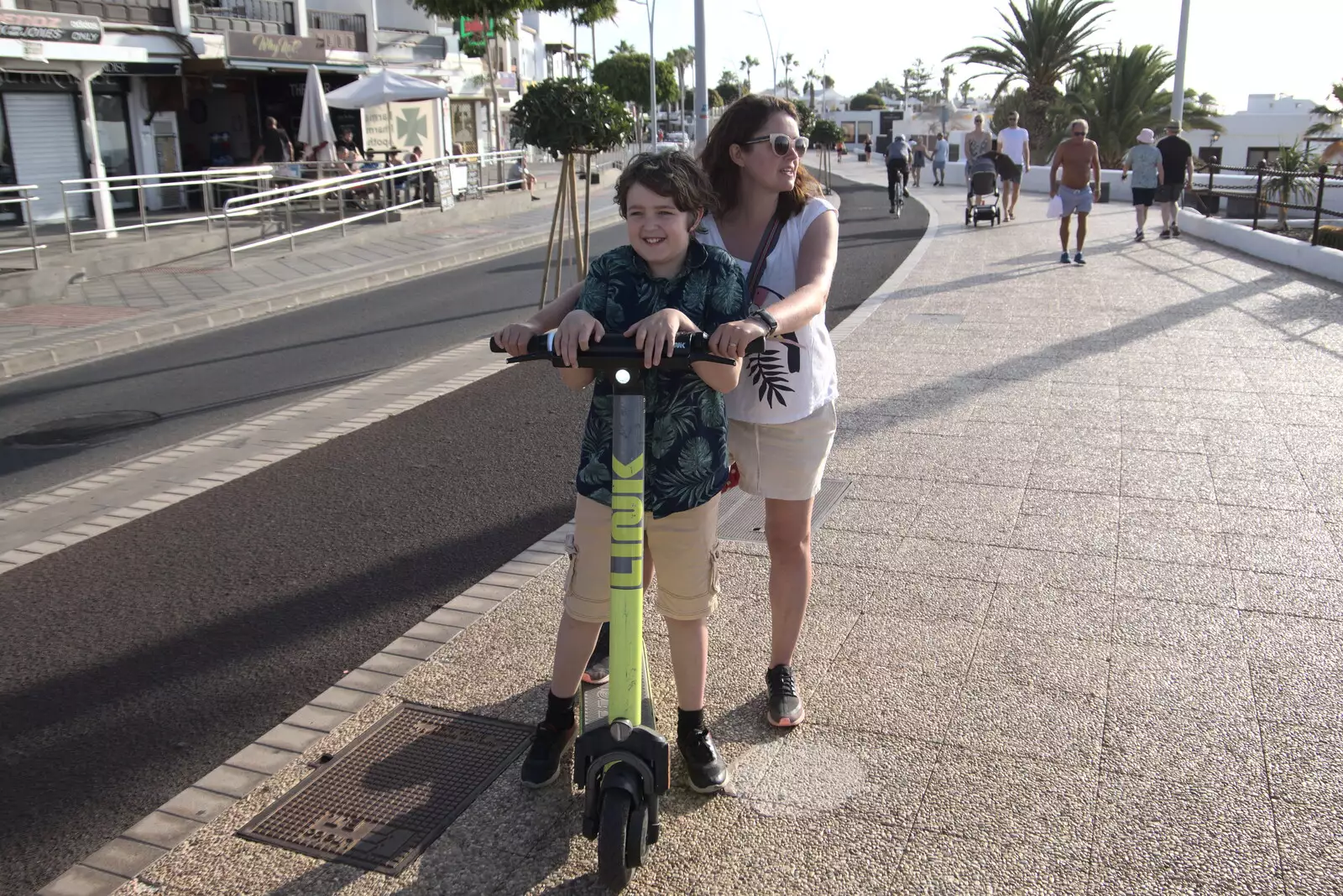 Fred and Isobel on the Avenida Maratima, from Five Days in Lanzarote, Canary Islands, Spain - 24th October 2021