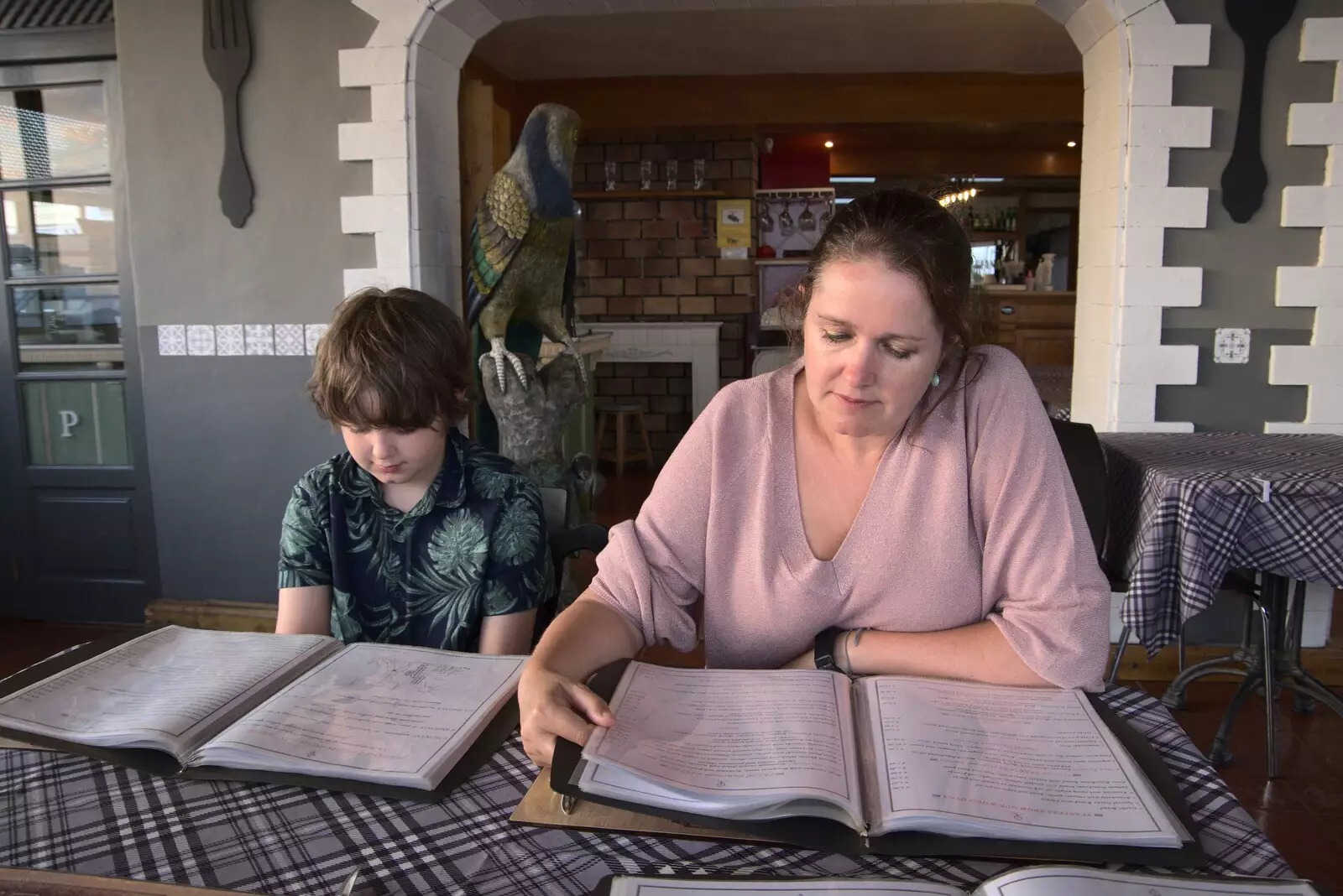 Fred and Isobel in an Italian restaurant, from Five Days in Lanzarote, Canary Islands, Spain - 24th October 2021