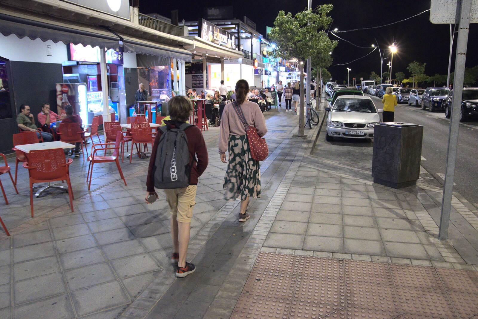 The Costa Mar Strip at night from Five Days in Lanzarote, Canary Islands, Spain - 24th October 2021