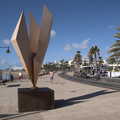 A funky sculpture on the promenade, Five Days in Lanzarote, Canary Islands, Spain - 24th October 2021