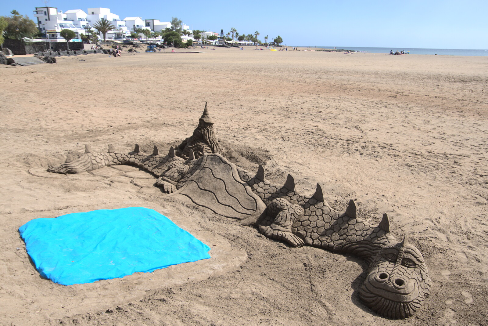 There's a cool sand sculpture on Los Pocillos from Five Days in Lanzarote, Canary Islands, Spain - 24th October 2021