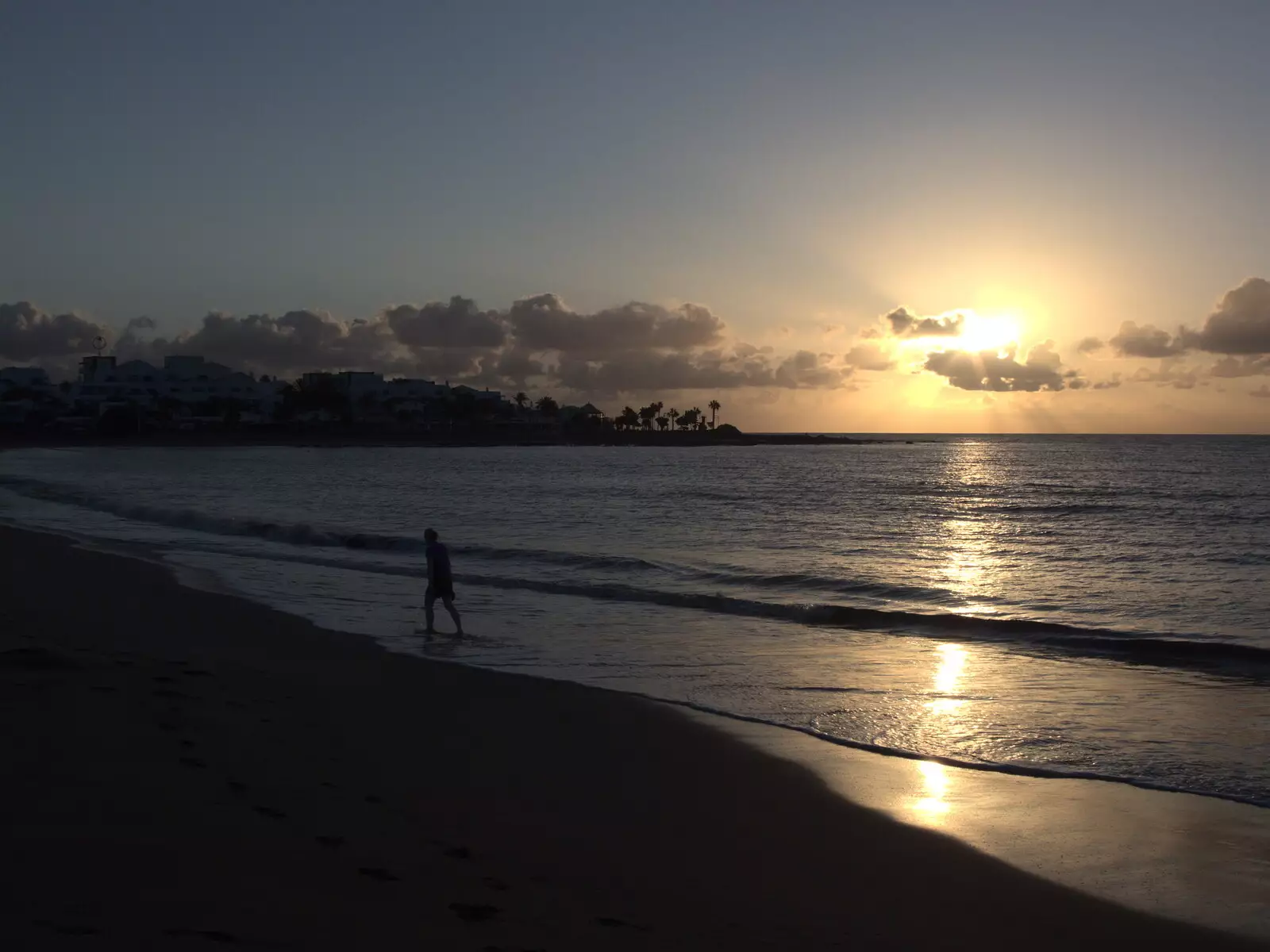 The sun rises over the sea, from The Volcanoes of Lanzarote, Canary Islands, Spain - 27th October 2021