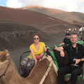 Isobel and Nosher on a dromedary, The Volcanoes of Lanzarote, Canary Islands, Spain - 27th October 2021
