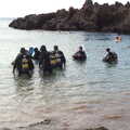 The dive group bobs around at the surface, The Volcanoes of Lanzarote, Canary Islands, Spain - 27th October 2021
