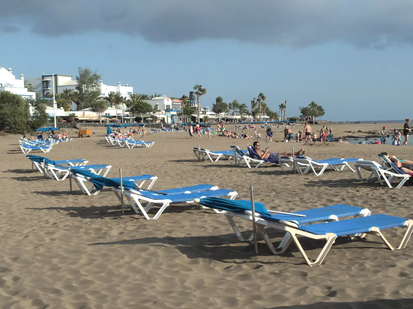 The sunbeds are out for the first time, post Covid, from The Volcanoes of Lanzarote, Canary Islands, Spain - 27th October 2021