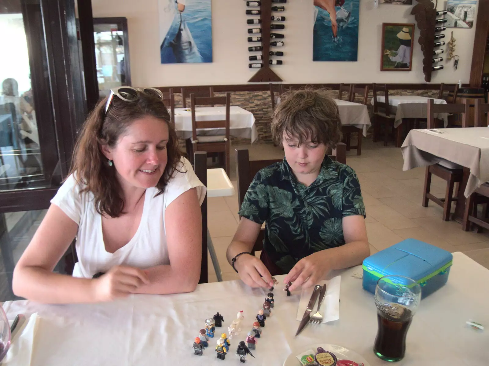 Fred lines up some Lego figures, from The Volcanoes of Lanzarote, Canary Islands, Spain - 27th October 2021