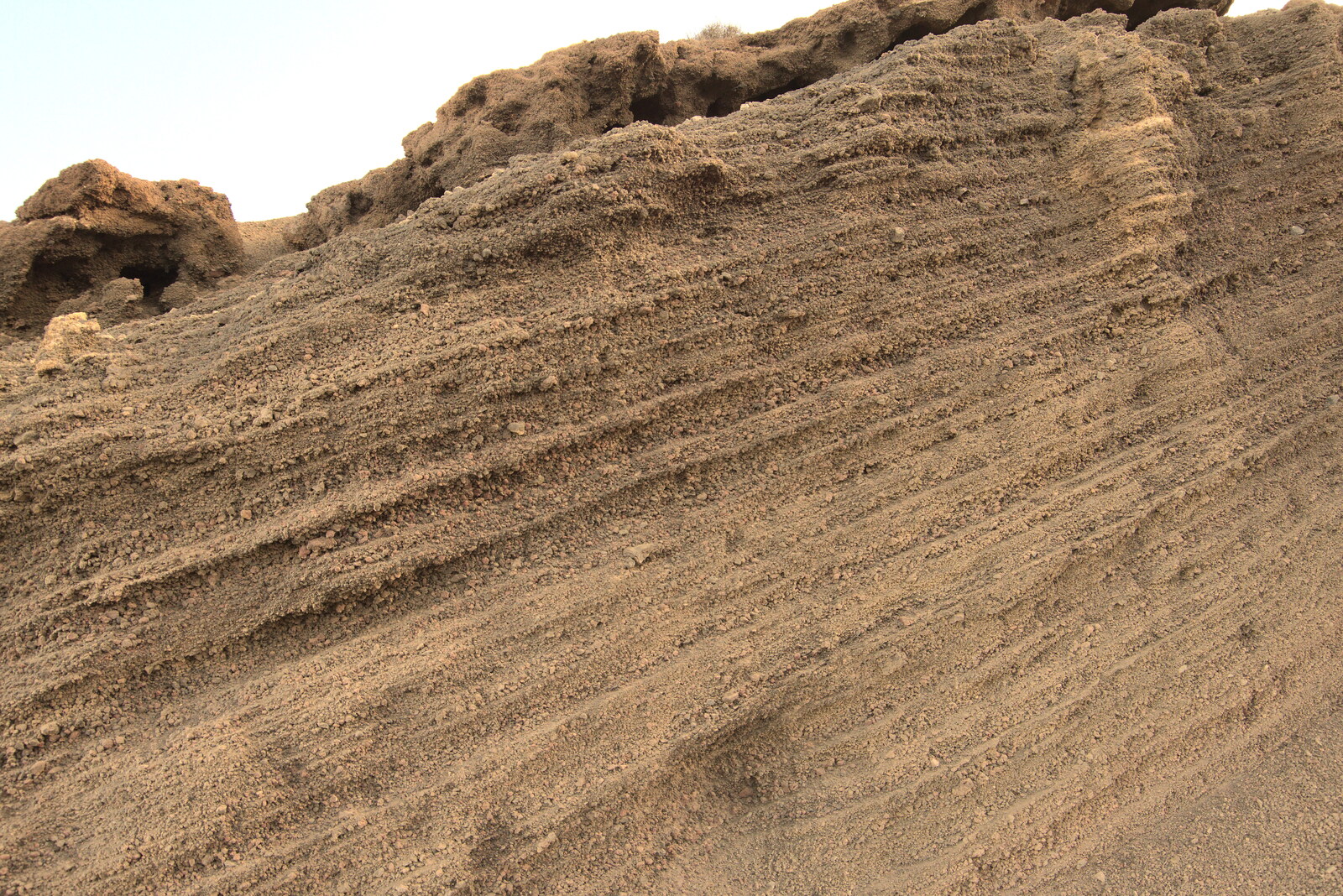 Layers and layers of ash deposition from The Volcanoes of Lanzarote, Canary Islands, Spain - 27th October 2021