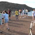 Our tour group looks out over the crater, The Volcanoes of Lanzarote, Canary Islands, Spain - 27th October 2021