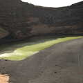 Green water in the volcano crater, The Volcanoes of Lanzarote, Canary Islands, Spain - 27th October 2021