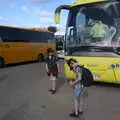 Fred and Harry by the tour bus, The Volcanoes of Lanzarote, Canary Islands, Spain - 27th October 2021