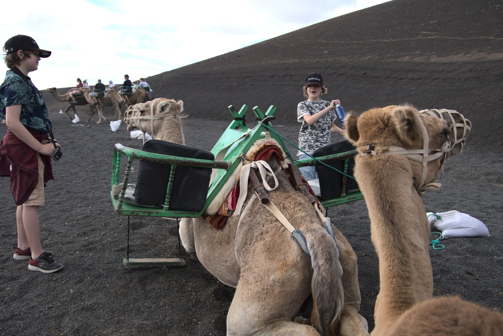 Harry's on a camel from The Volcanoes of Lanzarote, Canary Islands, Spain - 27th October 2021