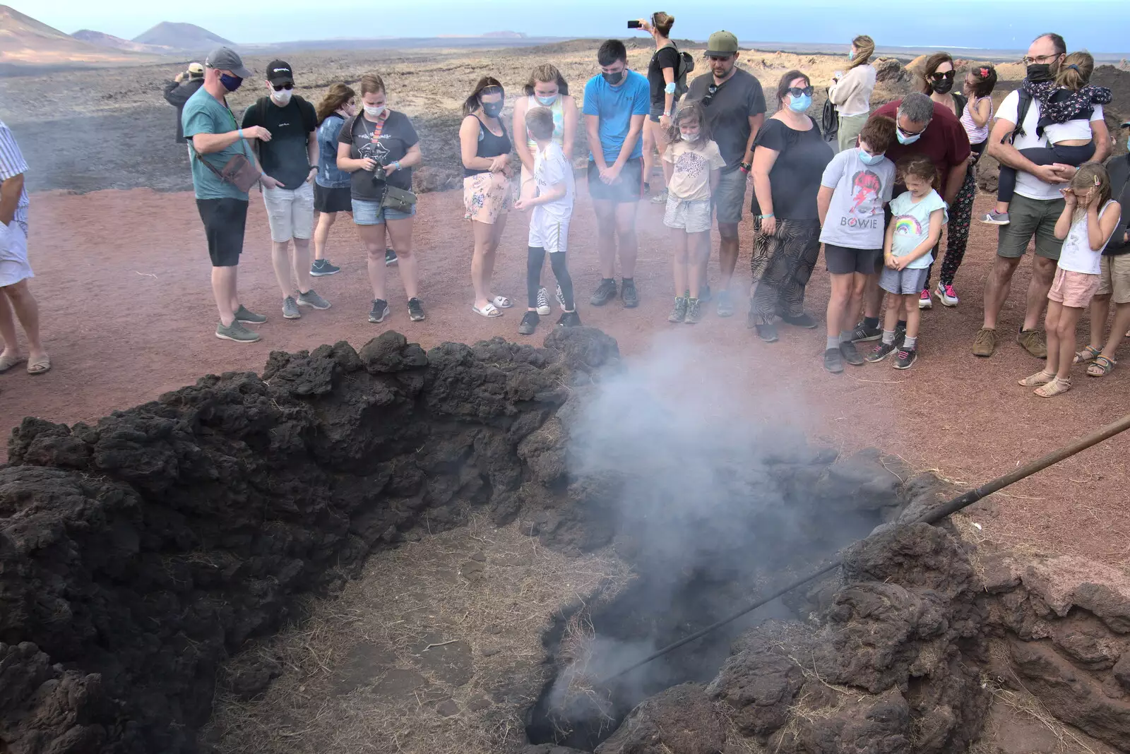 A bundle of hay gets stuck in a lava tube, from The Volcanoes of Lanzarote, Canary Islands, Spain - 27th October 2021