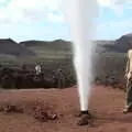 The artificial geyser goes off violently, The Volcanoes of Lanzarote, Canary Islands, Spain - 27th October 2021