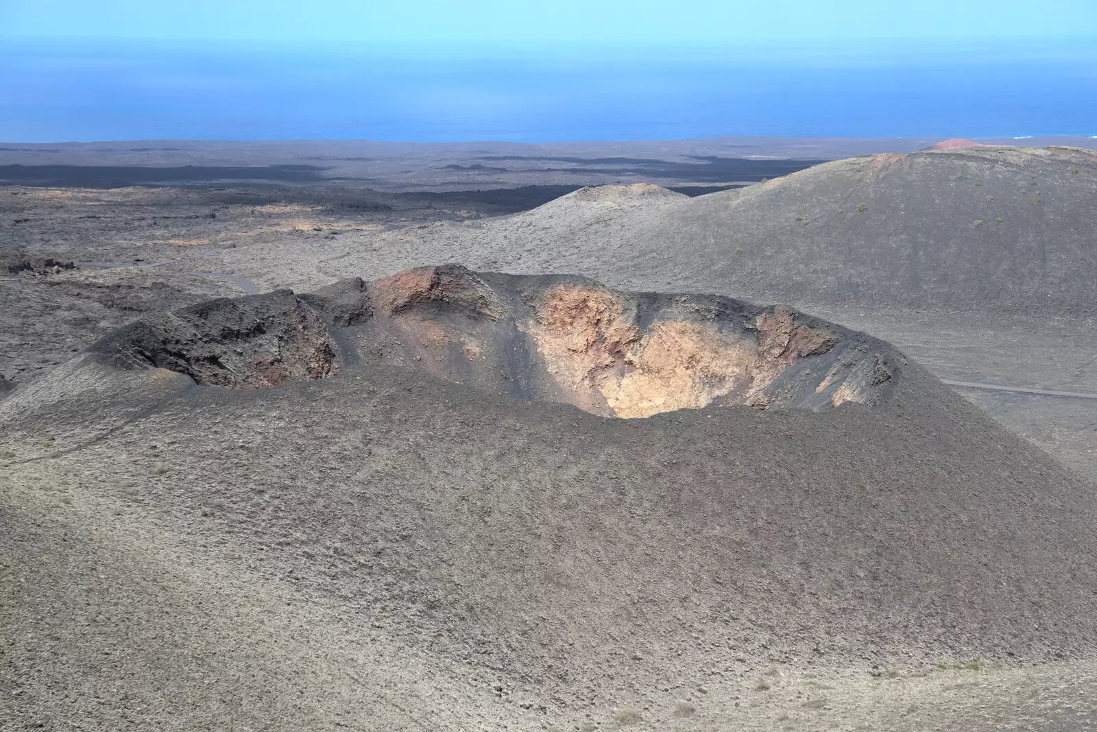 A volcanic crater with its top blown off, from The Volcanoes of Lanzarote, Canary Islands, Spain - 27th October 2021