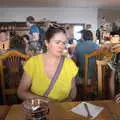 Isobel and Harry in the canteen, The Volcanoes of Lanzarote, Canary Islands, Spain - 27th October 2021