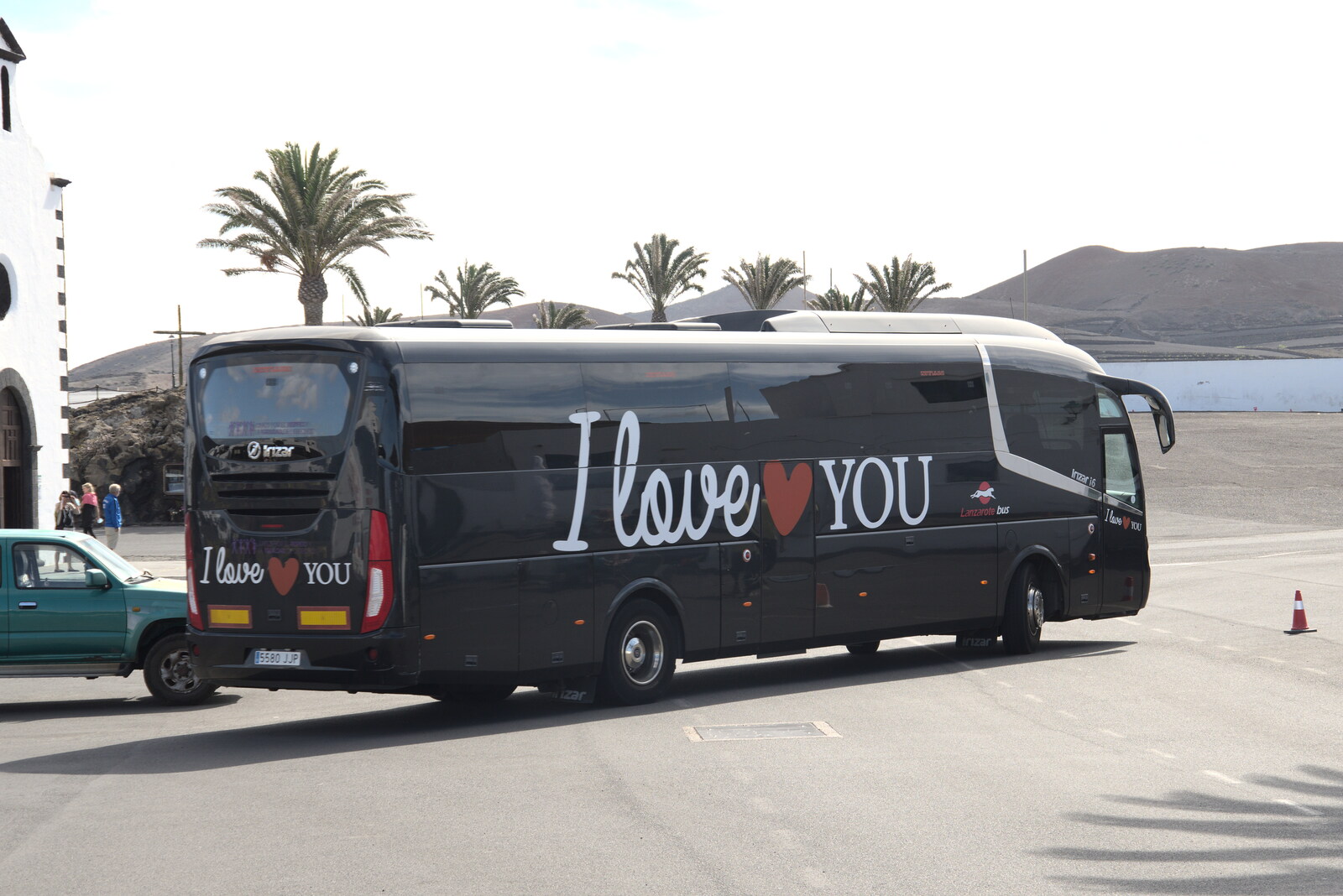 The 'I Love You' bus has been haunting us  from The Volcanoes of Lanzarote, Canary Islands, Spain - 27th October 2021