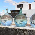 Bottles of water on a wall, The Volcanoes of Lanzarote, Canary Islands, Spain - 27th October 2021