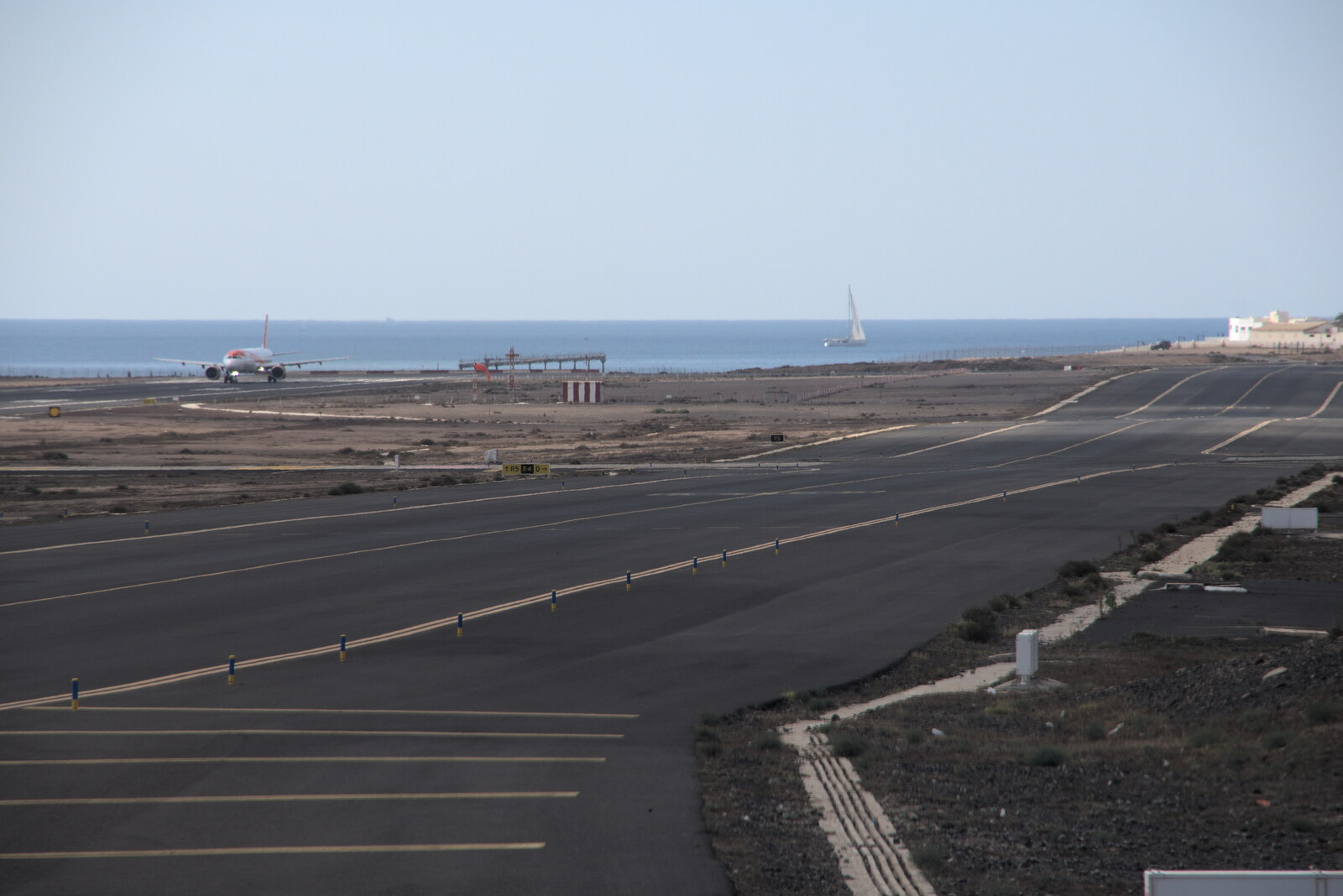 The wibbly-wobbly runway of Arrecife from The Volcanoes of Lanzarote, Canary Islands, Spain - 27th October 2021