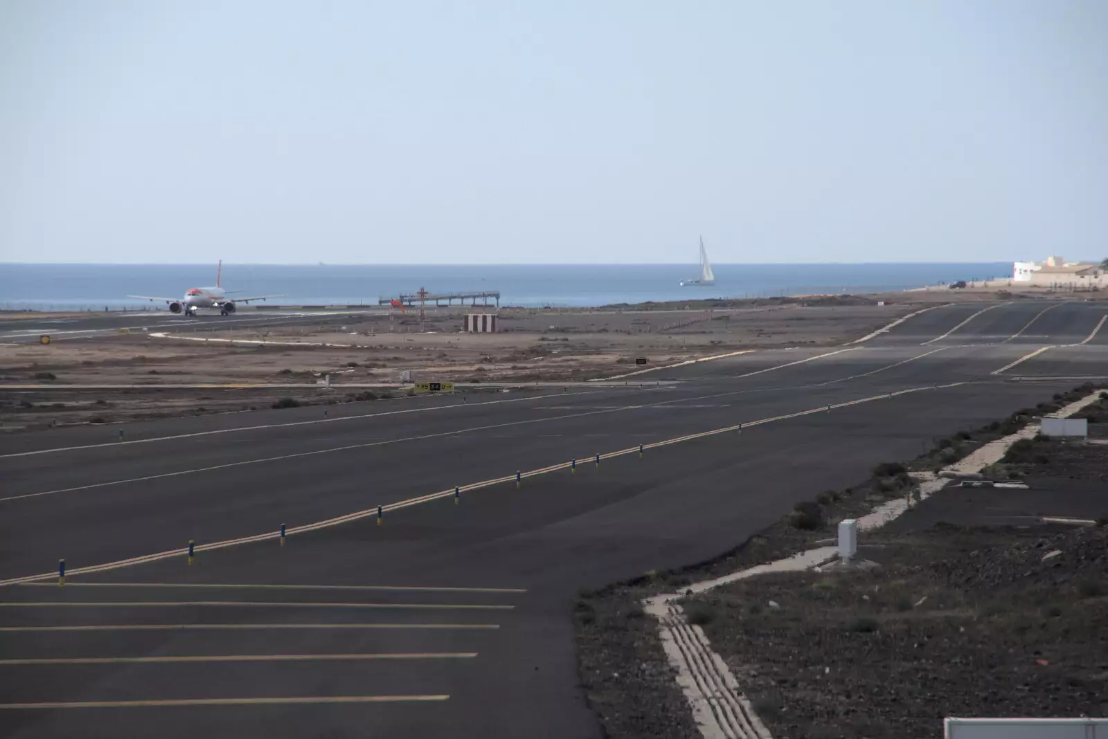 The wibbly-wobbly runway of Arrecife, from The Volcanoes of Lanzarote, Canary Islands, Spain - 27th October 2021