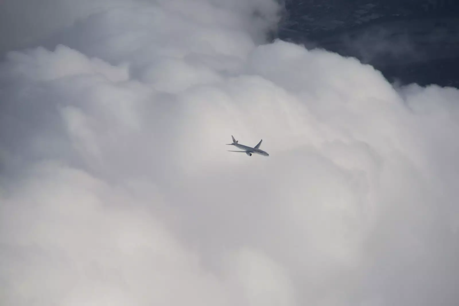 A JAL plane flies past below, from The Volcanoes of Lanzarote, Canary Islands, Spain - 27th October 2021