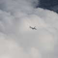 2021 A JAL plane flies past below
