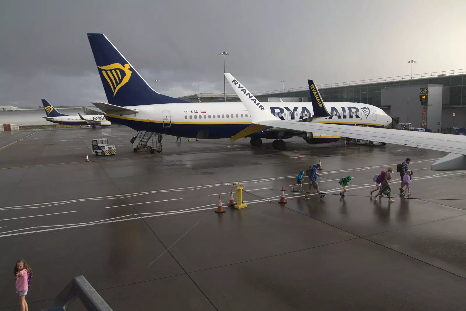 It's lashing it down at Stansted, from The Volcanoes of Lanzarote, Canary Islands, Spain - 27th October 2021