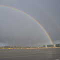 There's a double rainbow over the airport, The Volcanoes of Lanzarote, Canary Islands, Spain - 27th October 2021