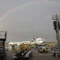 An optimistic rainbow over the gloom of Ryanair, The Volcanoes of Lanzarote, Canary Islands, Spain - 27th October 2021