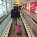 Isobel on a travelator, The Volcanoes of Lanzarote, Canary Islands, Spain - 27th October 2021