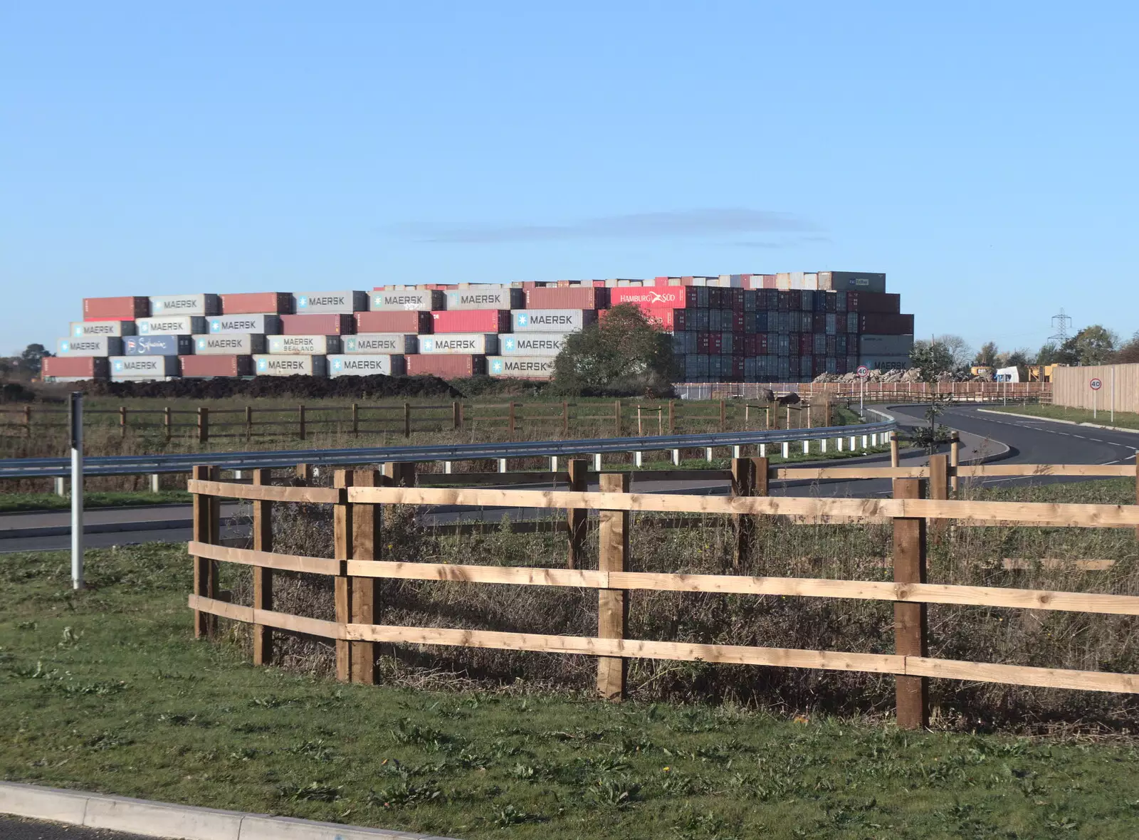 There's a new container mountain up the road, from A New Playground and Container Mountain, Eye, Suffolk - 7th November 2021