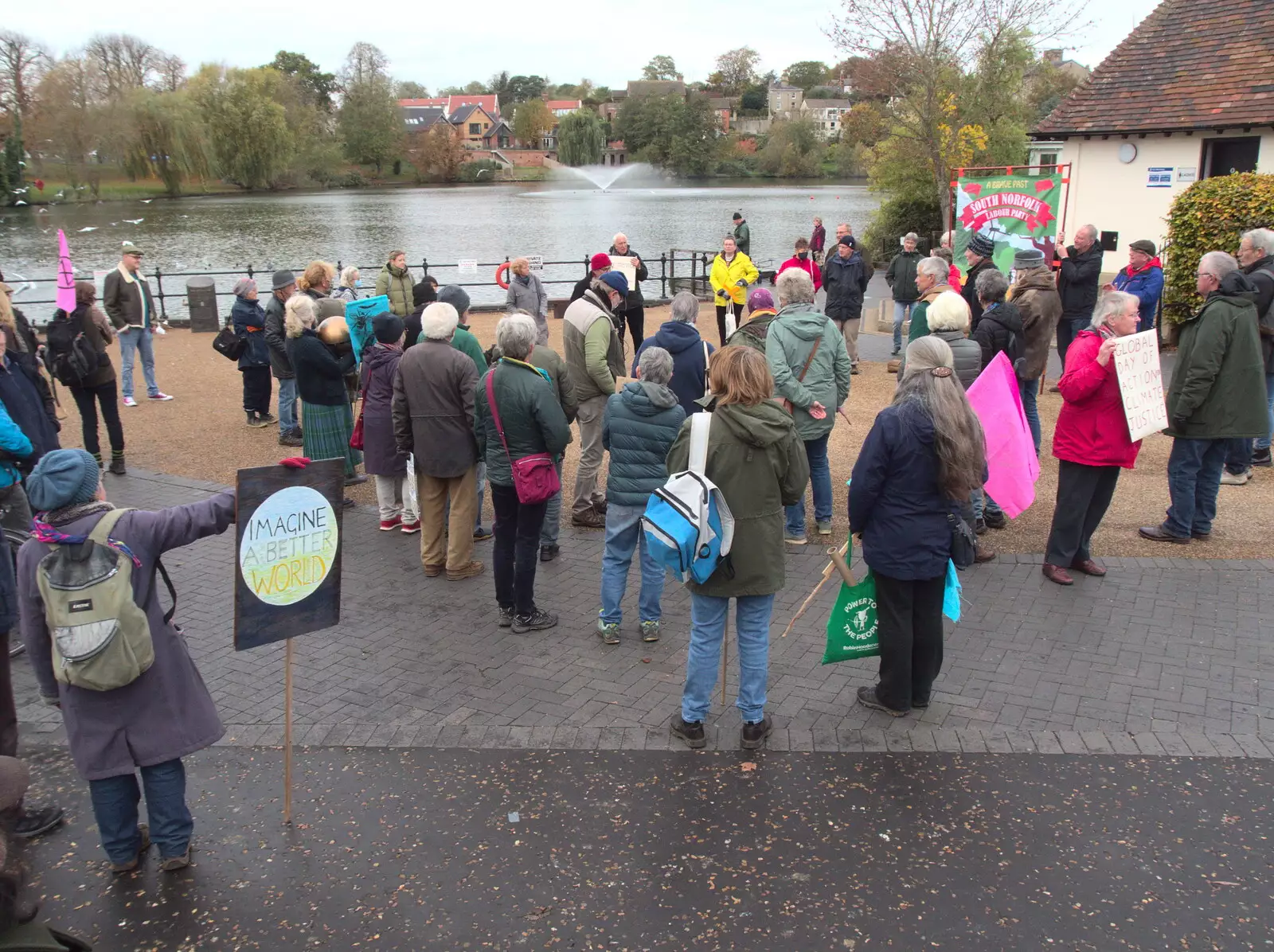 Environmental protests at Mere's Mouth, from A New Playground and Container Mountain, Eye, Suffolk - 7th November 2021