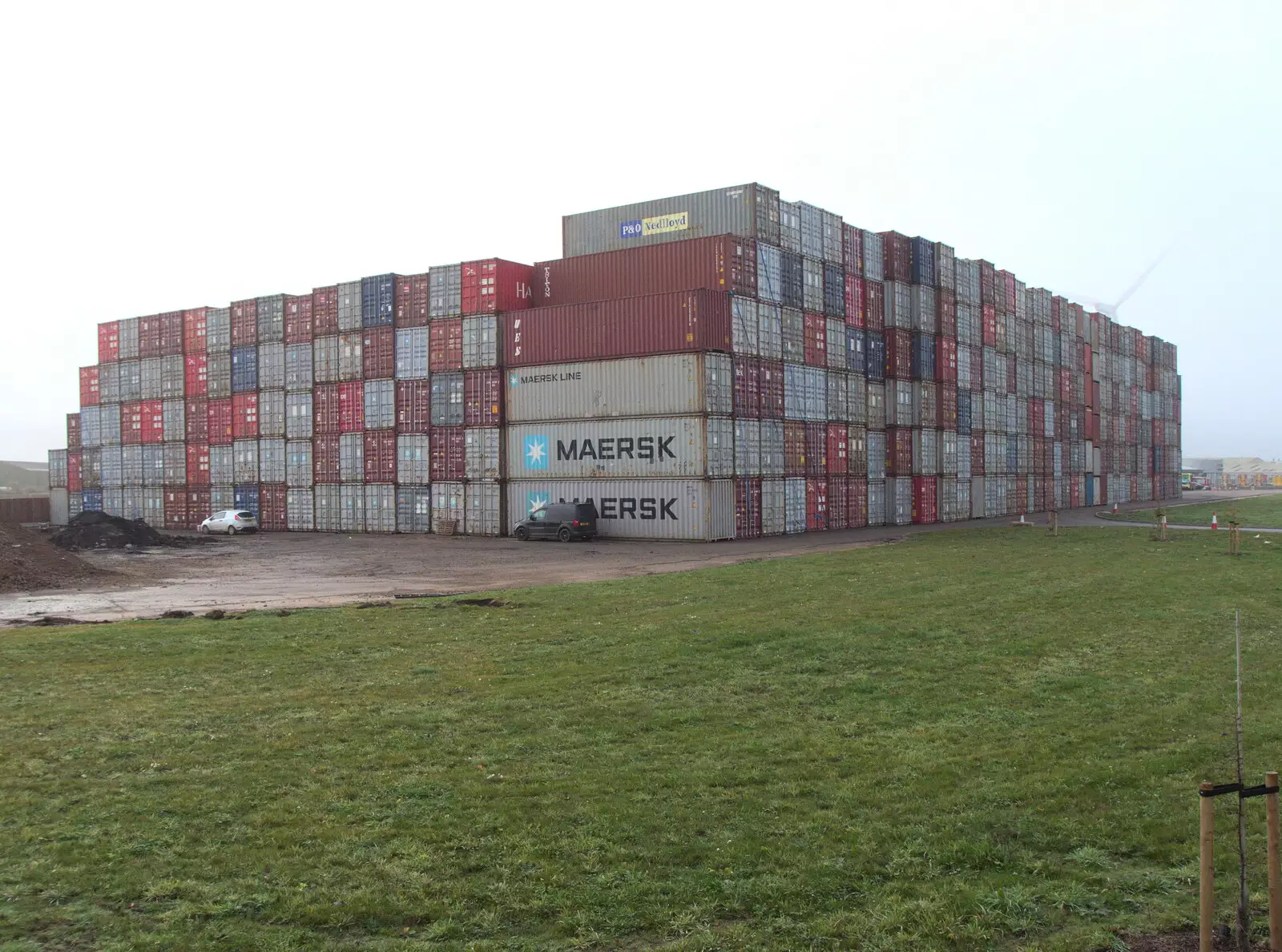 The famous Suffolk container mountain, from A New Playground and Container Mountain, Eye, Suffolk - 7th November 2021