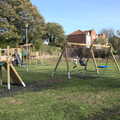 The boys test the new playground out in Eye, A New Playground and Container Mountain, Eye, Suffolk - 7th November 2021