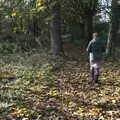 Isobel heads off around the Town Moors woods, A New Playground and Container Mountain, Eye, Suffolk - 7th November 2021