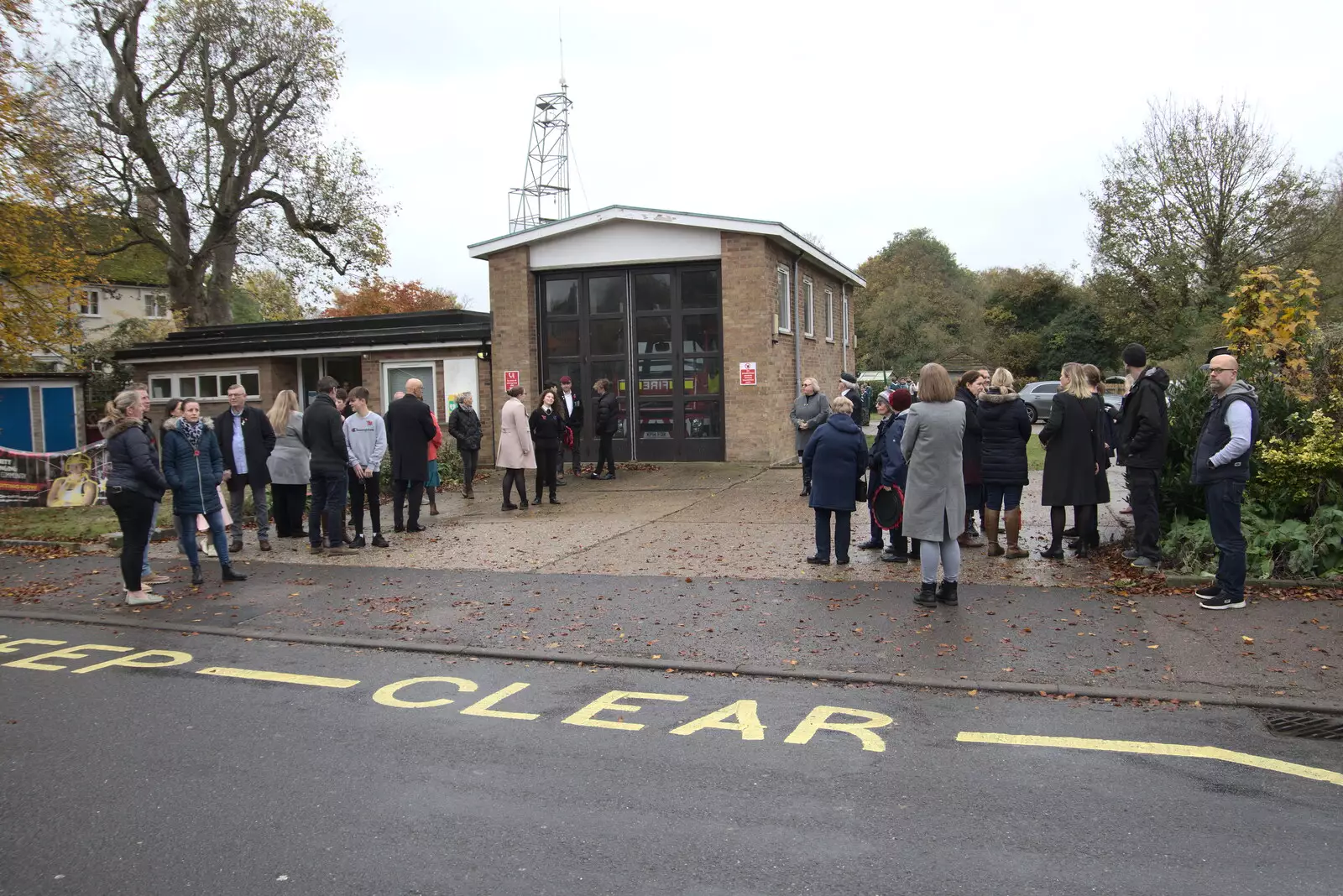 Outside Eye Fire Station, from The GSB and Remembrance Day Parades, Eye and Botesdale, Suffolk - 14th November 2021