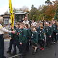 The Scouts assemble on the road, The GSB and Remembrance Day Parades, Eye and Botesdale, Suffolk - 14th November 2021