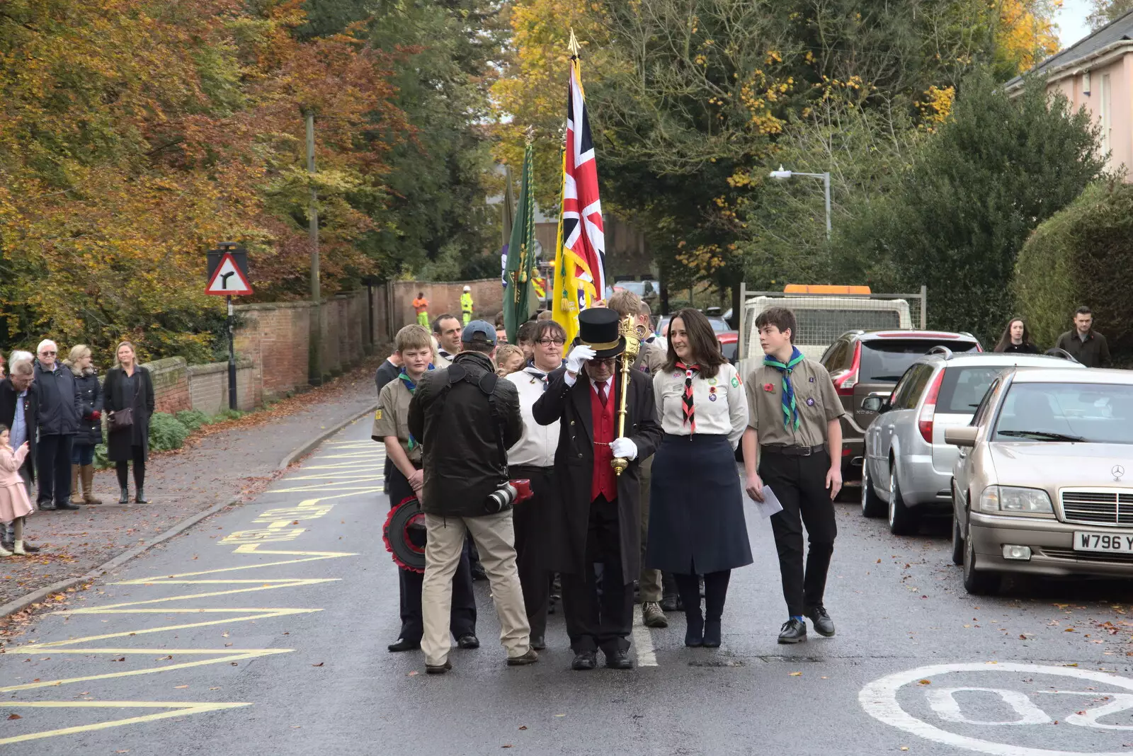 The Mace Bearer is installed, from The GSB and Remembrance Day Parades, Eye and Botesdale, Suffolk - 14th November 2021