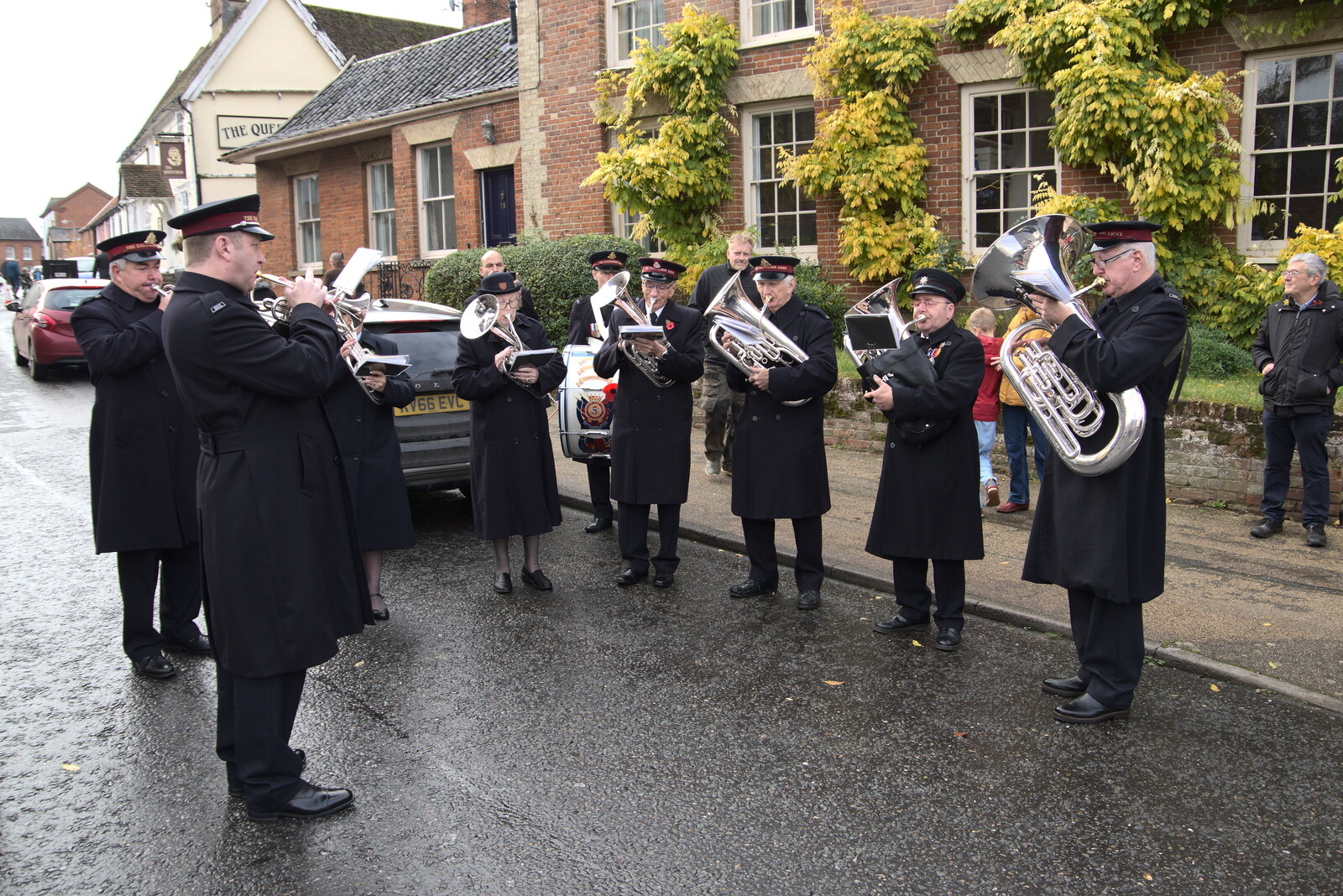 The Salvation Army Band continues playing from The GSB and Remembrance Day Parades, Eye and Botesdale, Suffolk - 14th November 2021