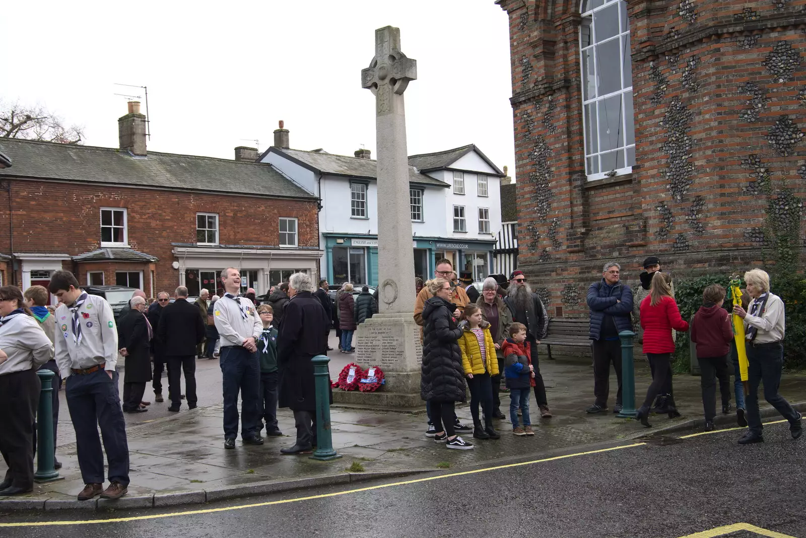 The parade has dispersed, from The GSB and Remembrance Day Parades, Eye and Botesdale, Suffolk - 14th November 2021