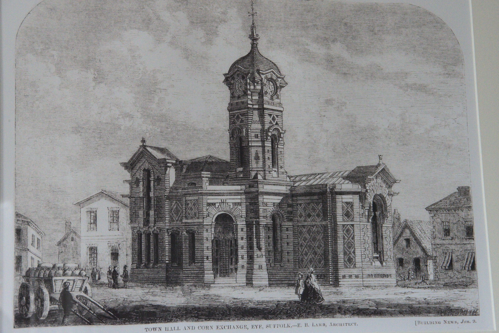A Victorian engraving of the Town Hall from The GSB and Remembrance Day Parades, Eye and Botesdale, Suffolk - 14th November 2021