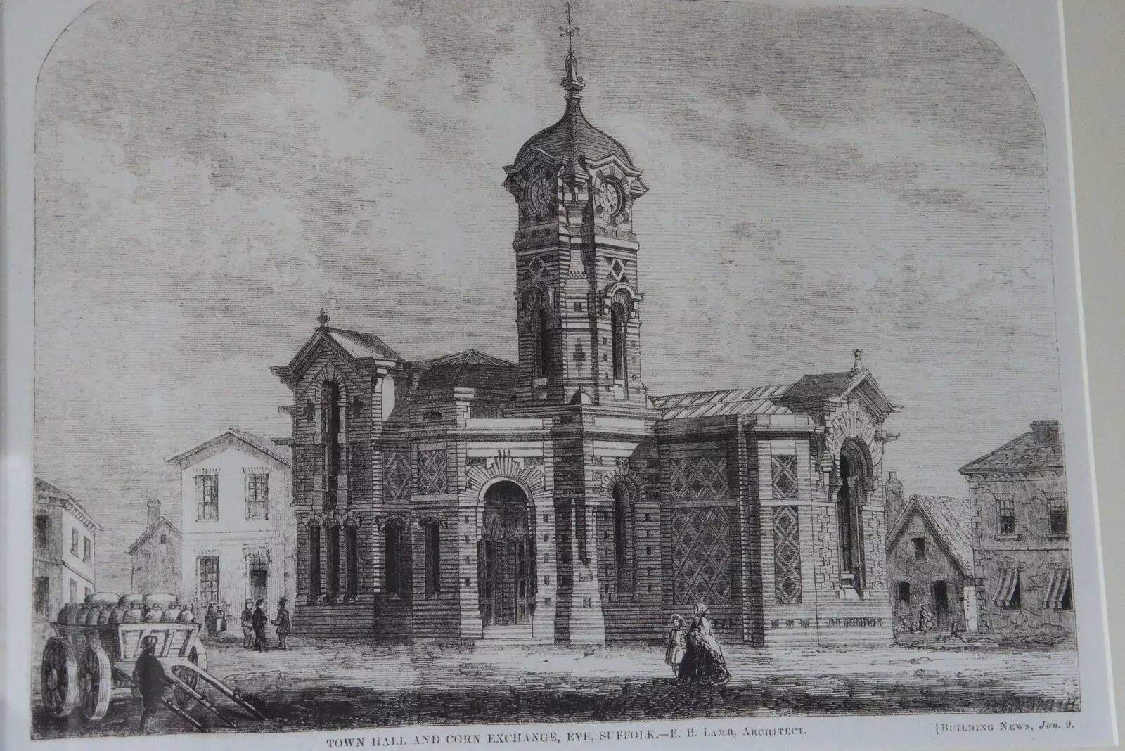 A Victorian engraving of the Town Hall, from The GSB and Remembrance Day Parades, Eye and Botesdale, Suffolk - 14th November 2021