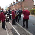 The band gathers at the top of the hill, The GSB and Remembrance Day Parades, Eye and Botesdale, Suffolk - 14th November 2021