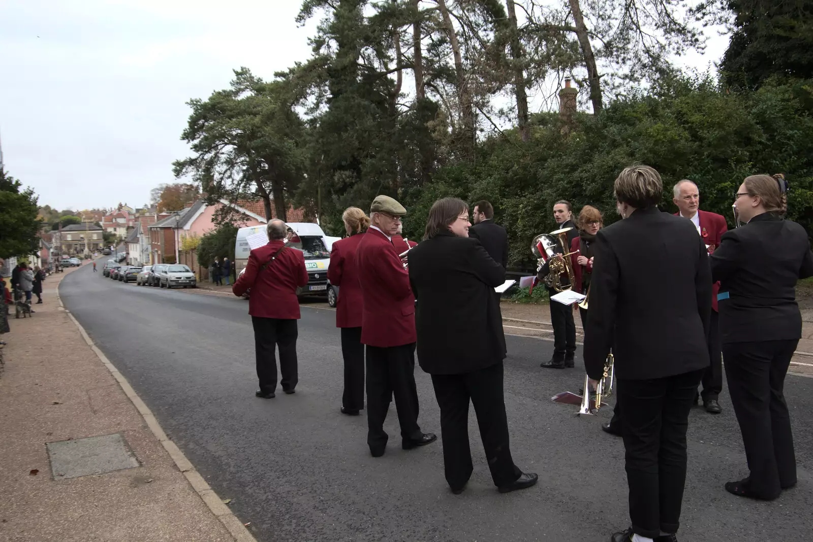 We wait for the off at the top of the hill, from The GSB and Remembrance Day Parades, Eye and Botesdale, Suffolk - 14th November 2021