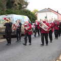 The band sets off, for the first time in two years, The GSB and Remembrance Day Parades, Eye and Botesdale, Suffolk - 14th November 2021