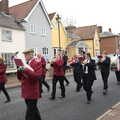 The parade winds its way through Botesdale, The GSB and Remembrance Day Parades, Eye and Botesdale, Suffolk - 14th November 2021