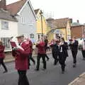 The parade winds its way through Botesdale, The GSB and Remembrance Day Parades, Eye and Botesdale, Suffolk - 14th November 2021