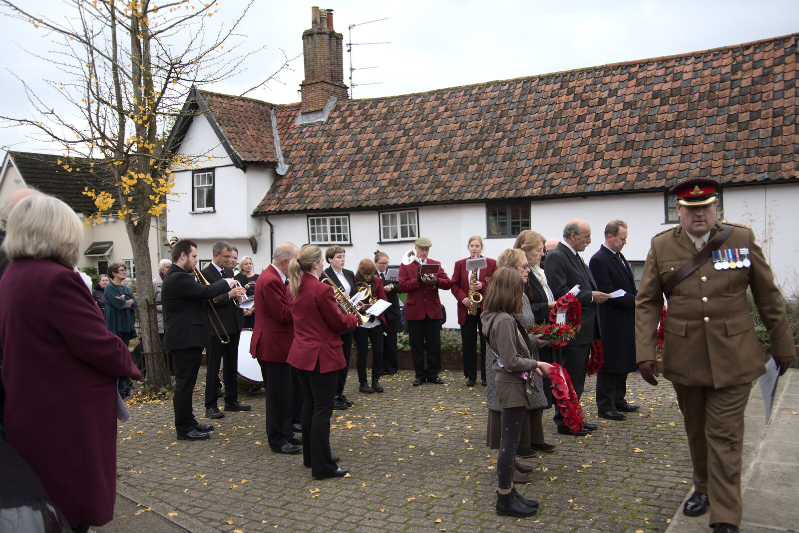 We play a couple of hymns for an outdoor service from The GSB and Remembrance Day Parades, Eye and Botesdale, Suffolk - 14th November 2021