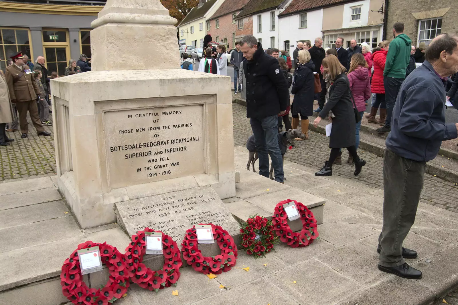 The wreaths of Botesdale, from The GSB and Remembrance Day Parades, Eye and Botesdale, Suffolk - 14th November 2021