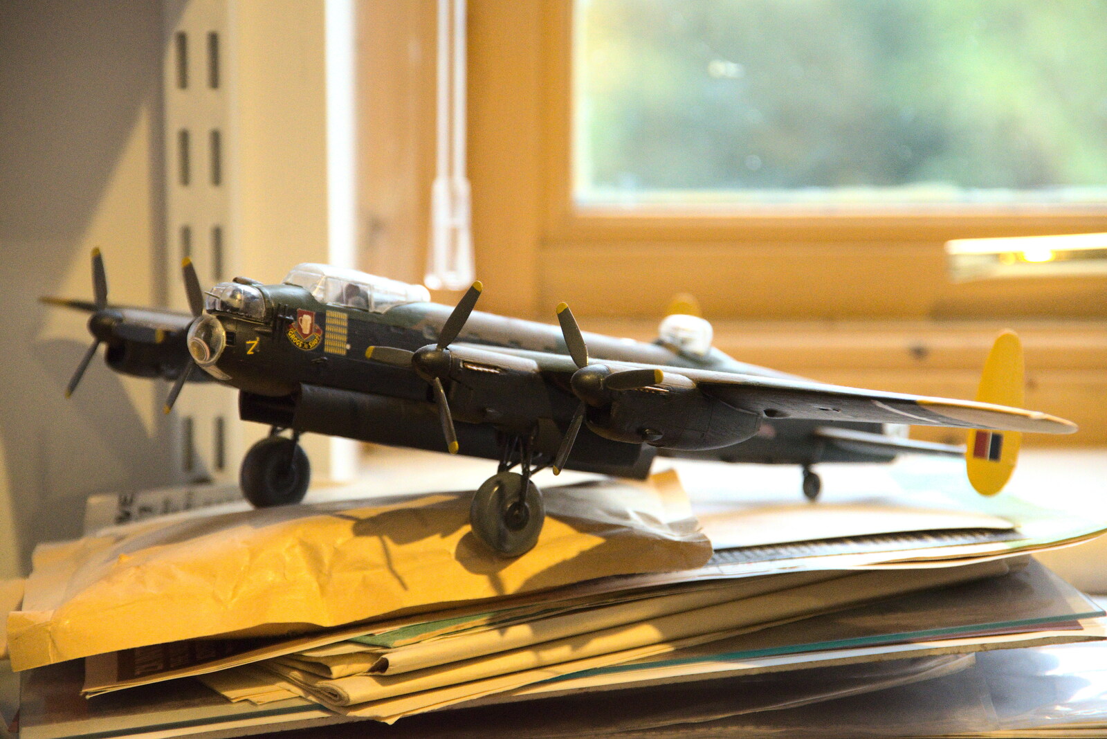 Nosher's Lancaster model is now in the office from Norwich Lights and a Village Hall Jumble Sale, Brome, Suffolk - 20th November 2021